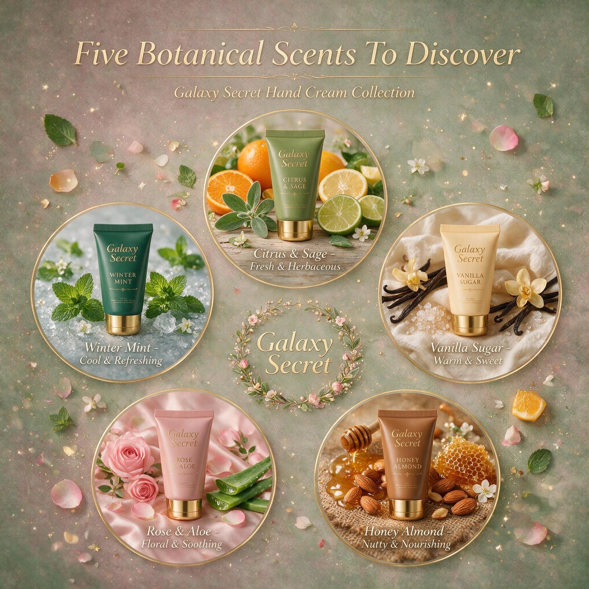 Oem/oem 5-piece Livegreen Hand Cream Collection In Tin Box - Mint Scented - Eco-friendly Gift Set