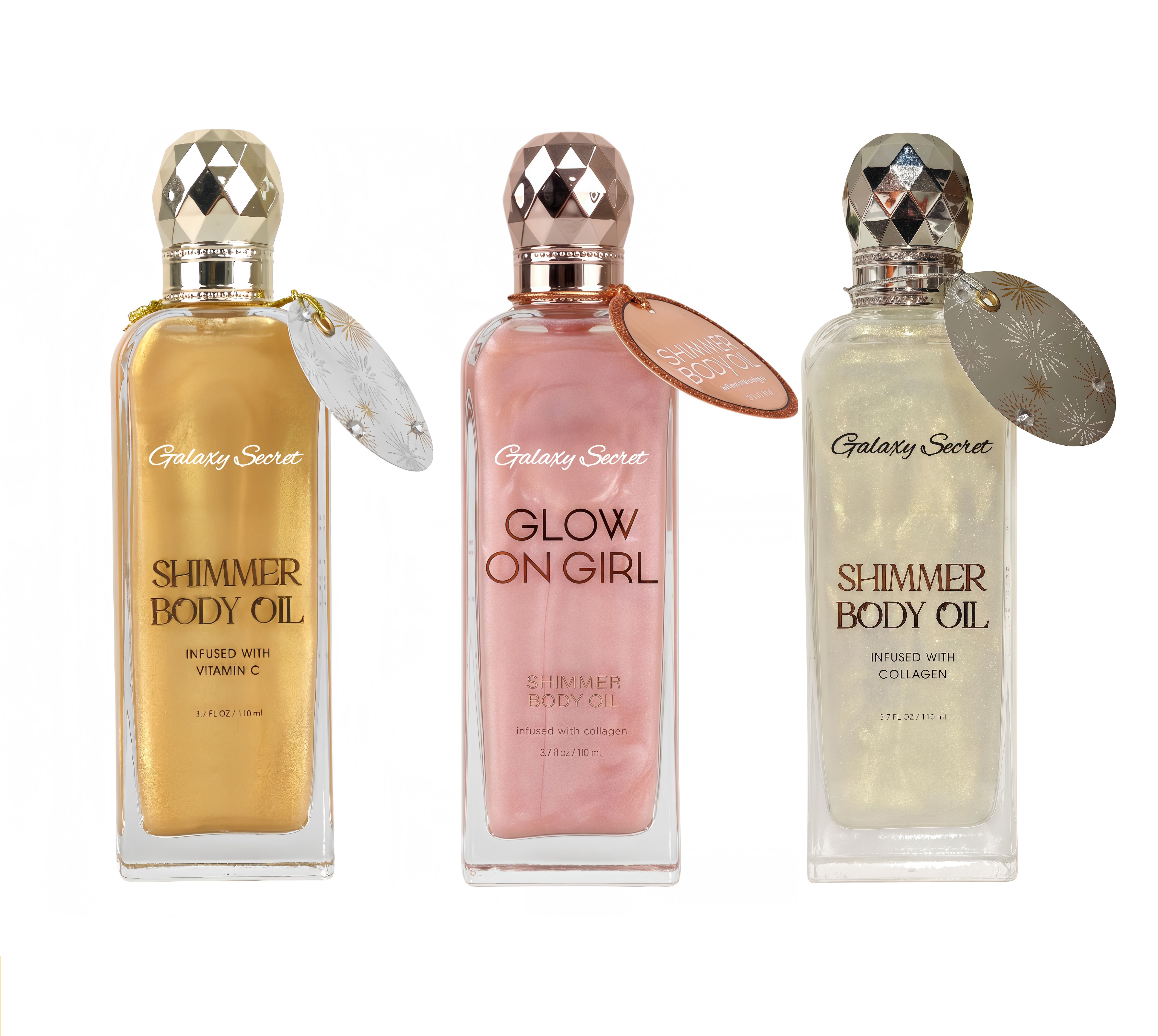 Hot Selling Shimmer Body Oil Set Vitamin C & Collagen Infused Instant Glow Hydrating Long Lasting Moisturize Shimmer Body Oil
