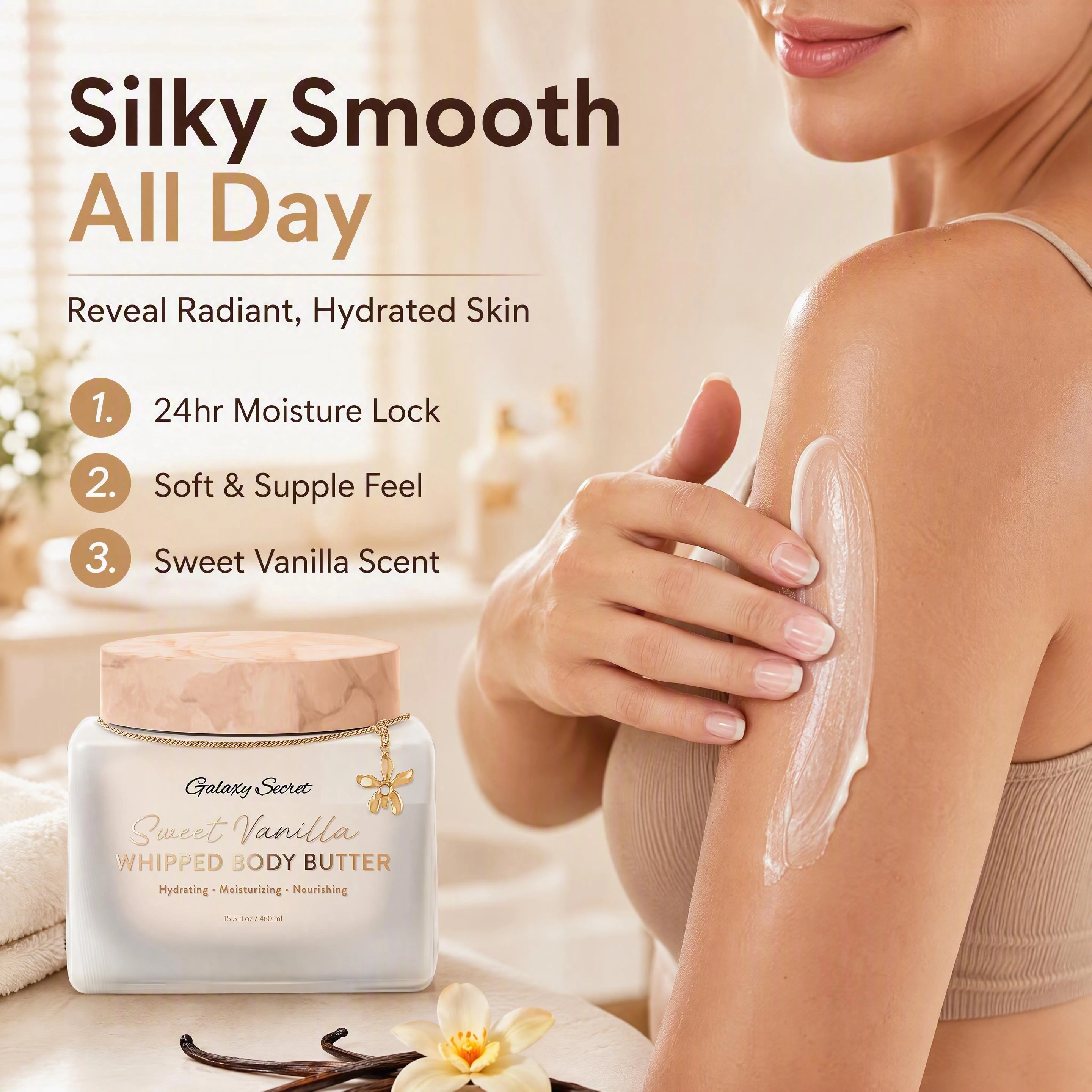 Hot Selling Oem/odm Sweet Vanilla Whipped Body Butter For All Skin Type Hydrating Moisturizing Nourishing Whipped Body Cream