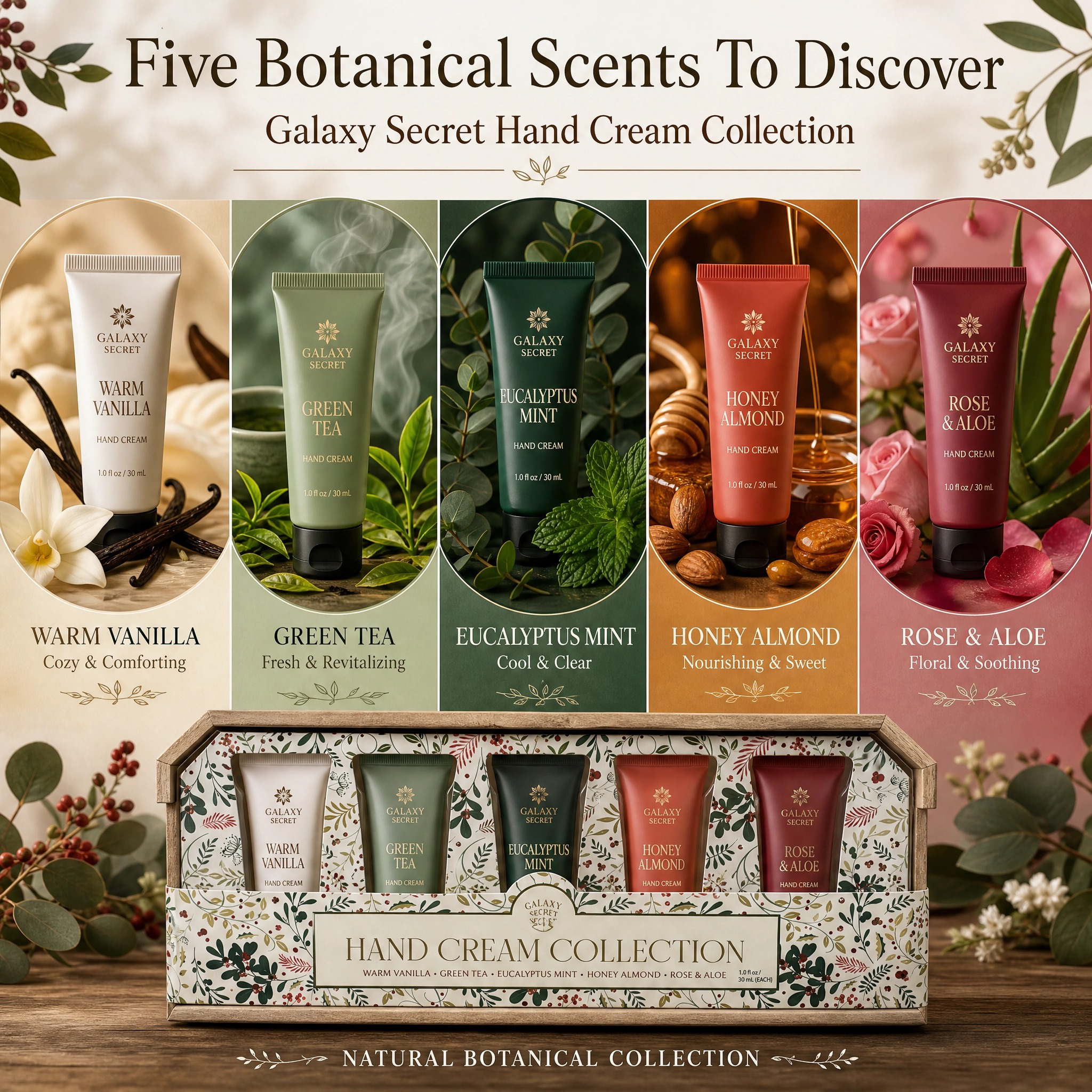 Oem Odm Natural Organic Hand Cream Gift Set With Shea Butter Floral Packaging & Moisturizing Formula For All Skin Types