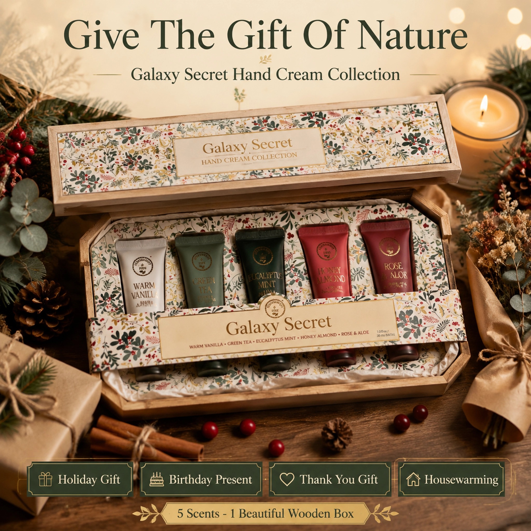 Oem Odm Natural Organic Hand Cream Gift Set With Shea Butter Floral Packaging & Moisturizing Formula For All Skin Types