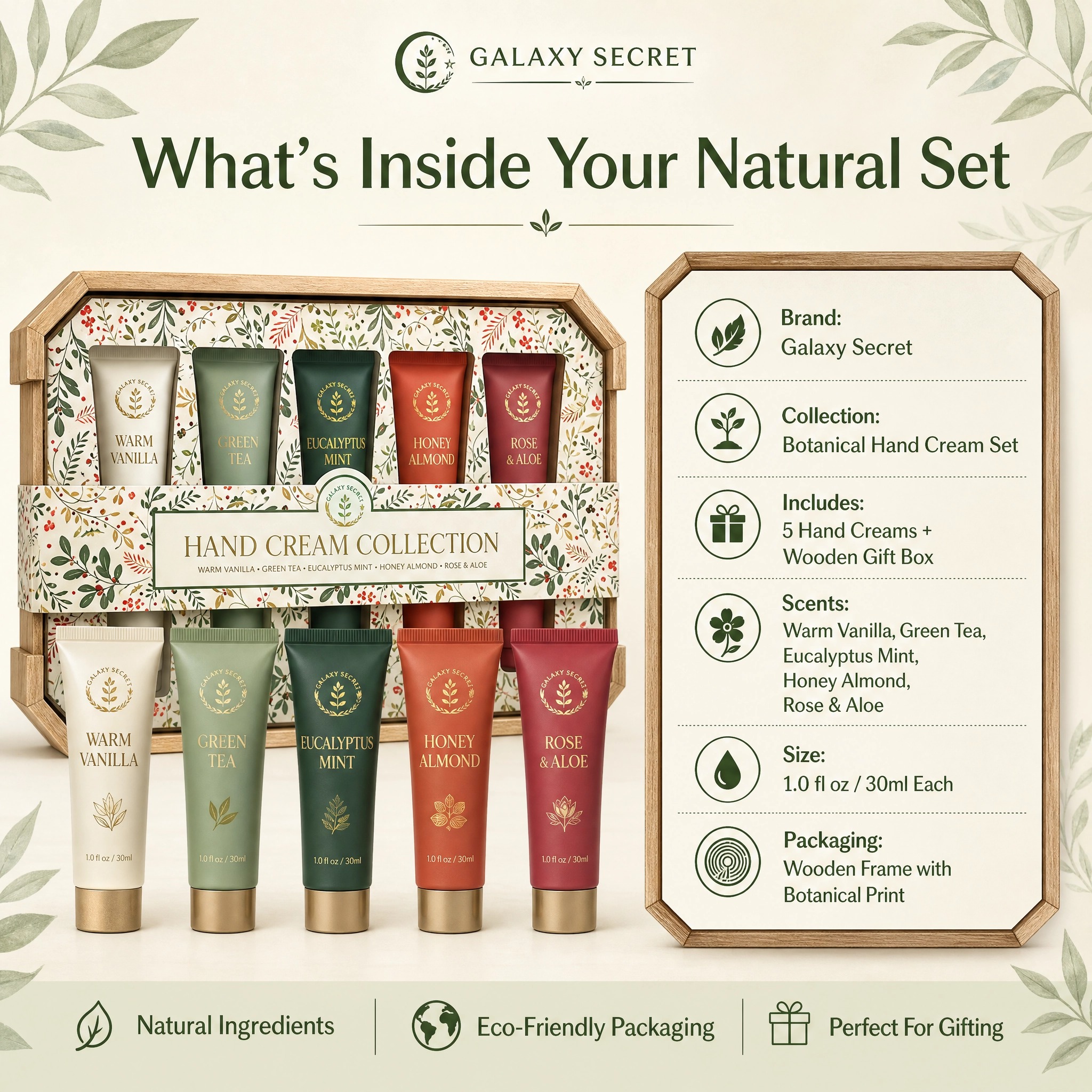 Oem Odm Natural Organic Hand Cream Gift Set With Shea Butter Floral Packaging & Moisturizing Formula For All Skin Types
