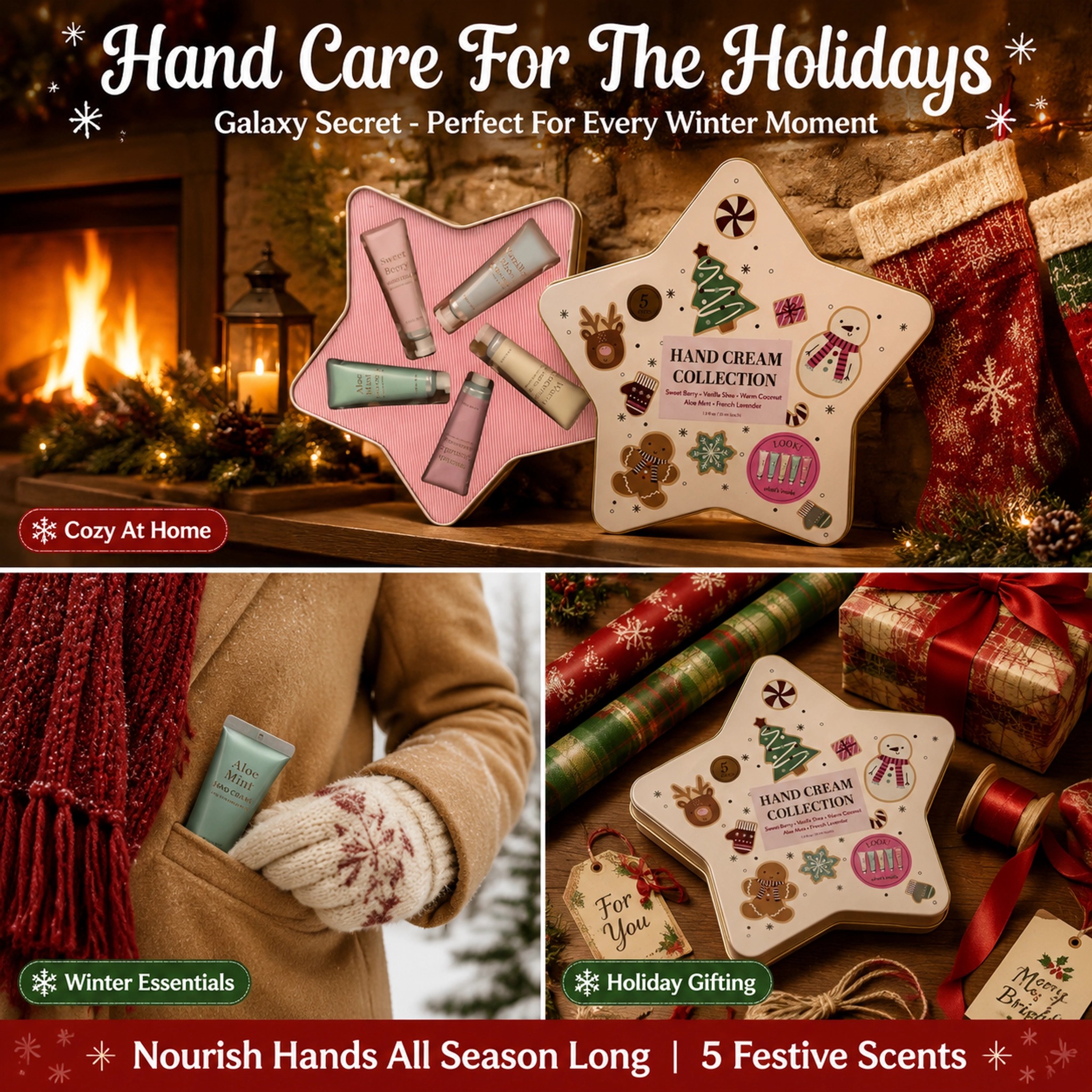 Oem Odm Christmas Present Natural Hand Cream With Vitamin C And Rose Fragrance Moisturizing & Nourishing