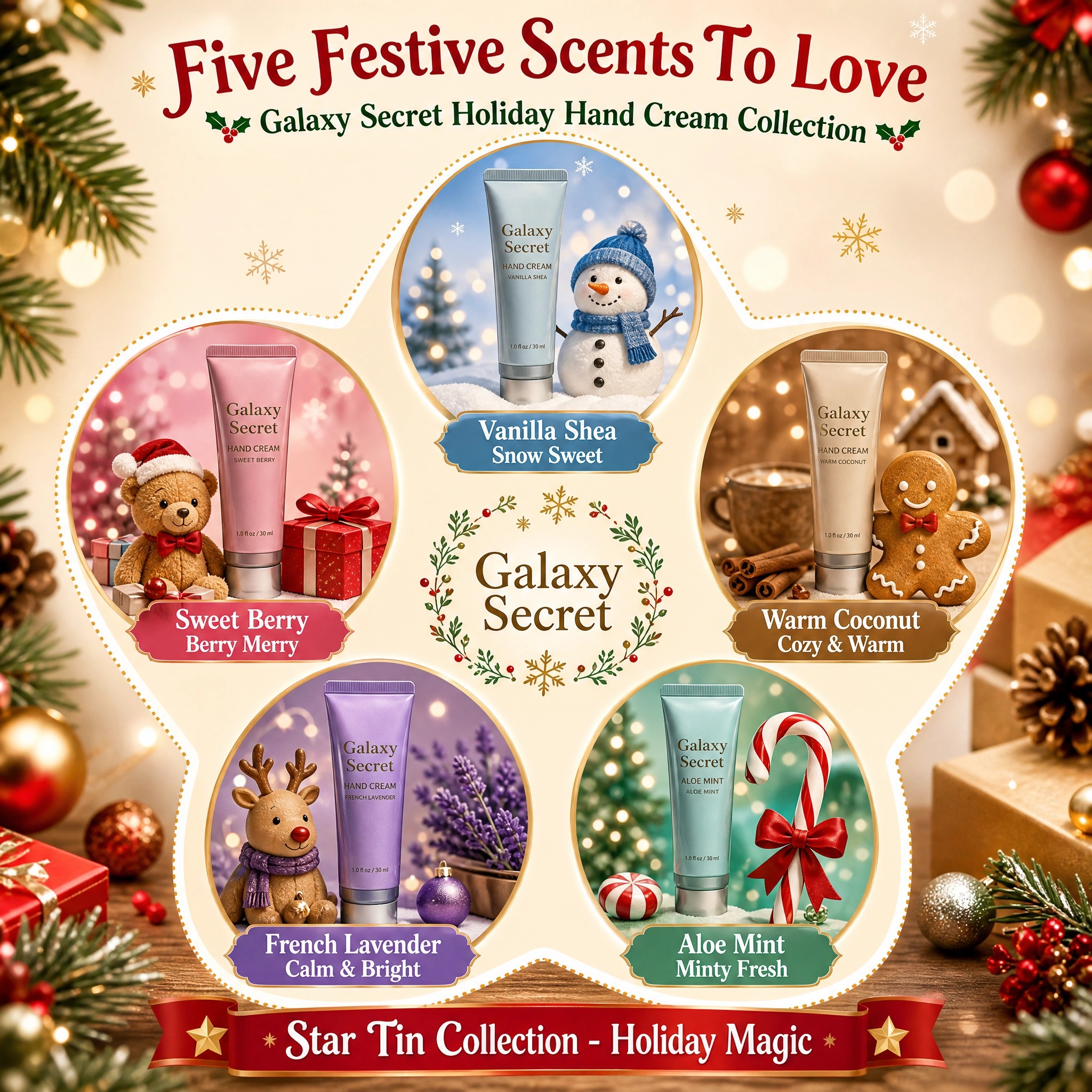 Oem Odm Christmas Present Natural Hand Cream With Vitamin C And Rose Fragrance Moisturizing & Nourishing