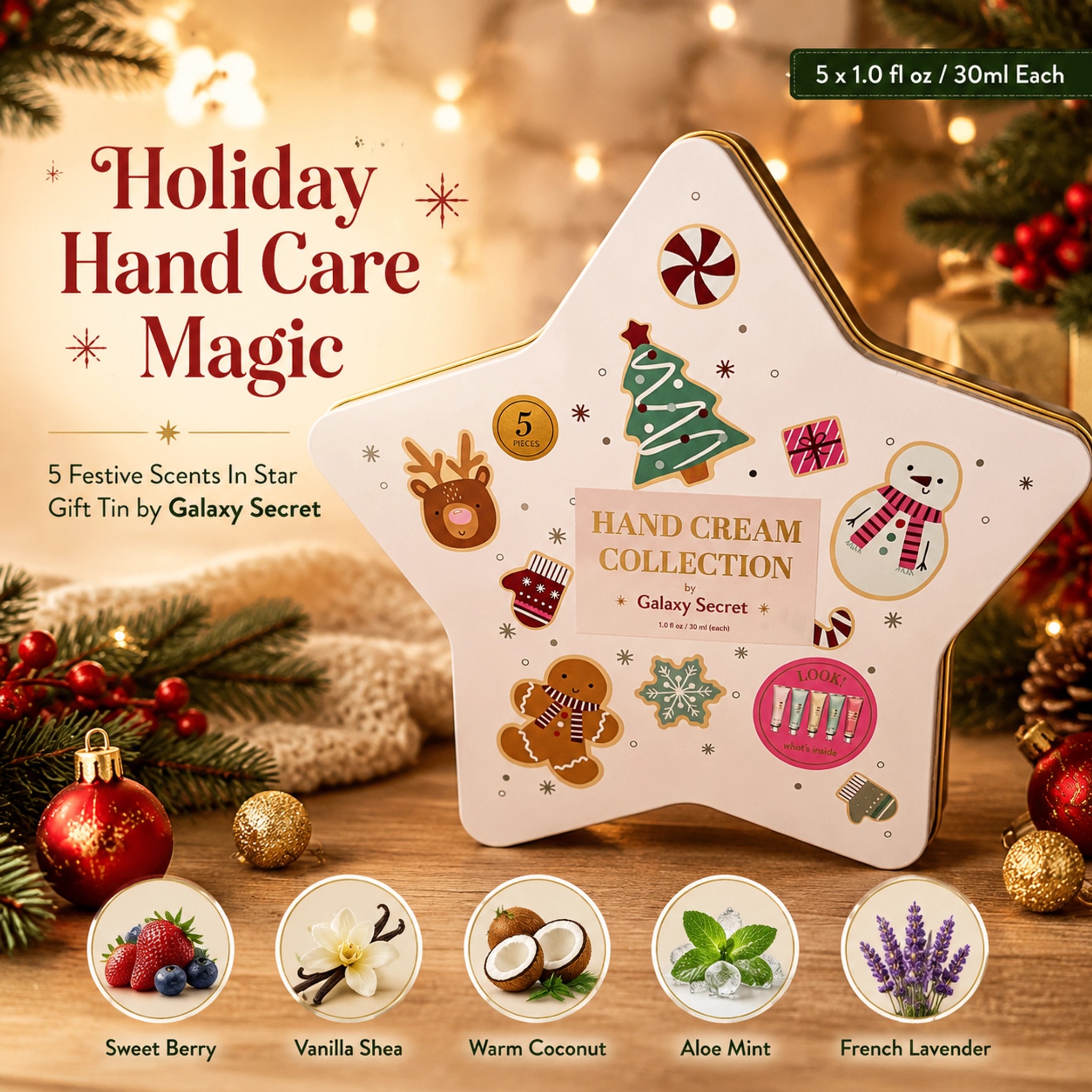 Oem Odm Christmas Present Natural Hand Cream With Vitamin C And Rose Fragrance Moisturizing & Nourishing