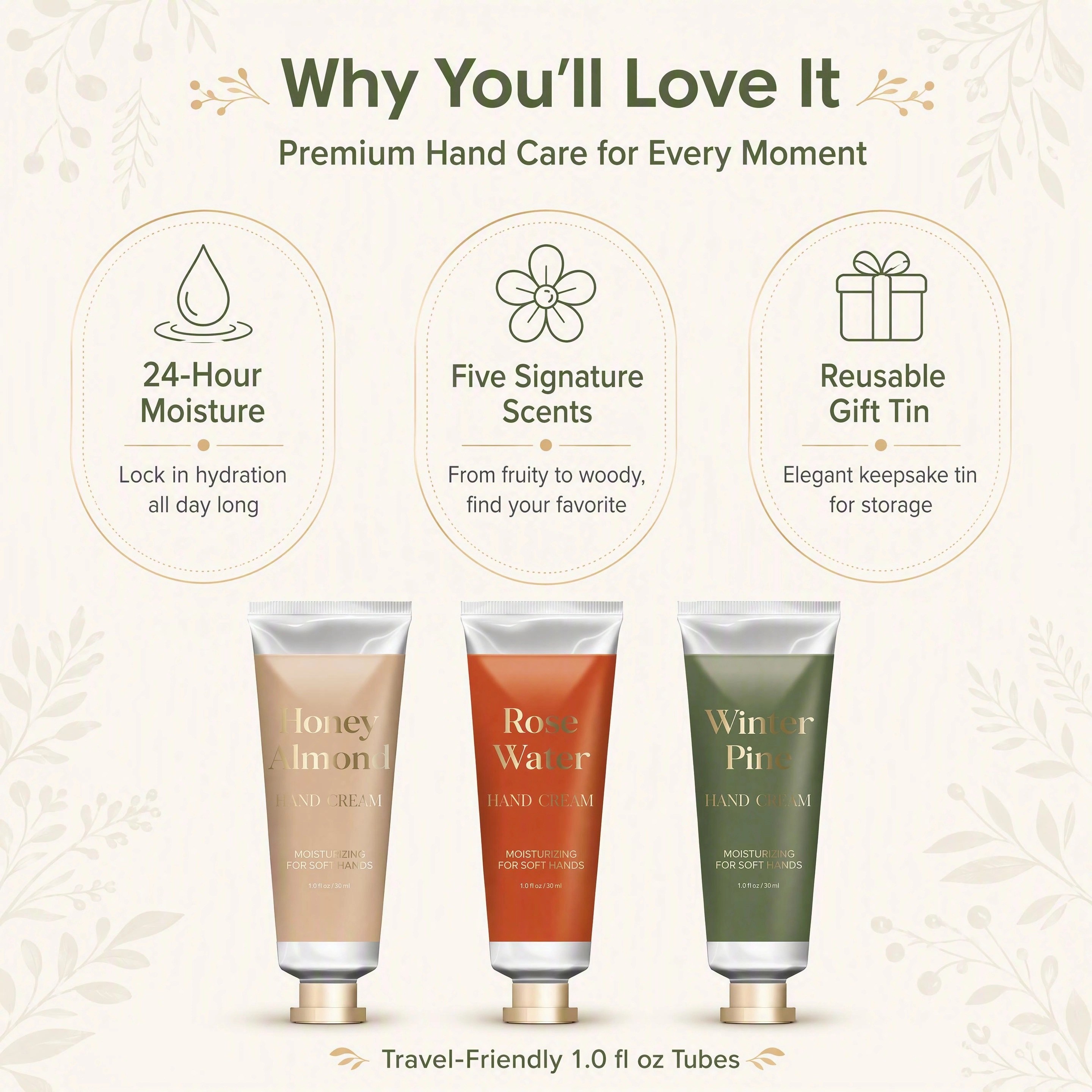 Customizable Hand Cream Gift Set With Reusable Keepsake Tin Luxury Scents Deep Moisturizing Holiday Gift Hand Cream Collection