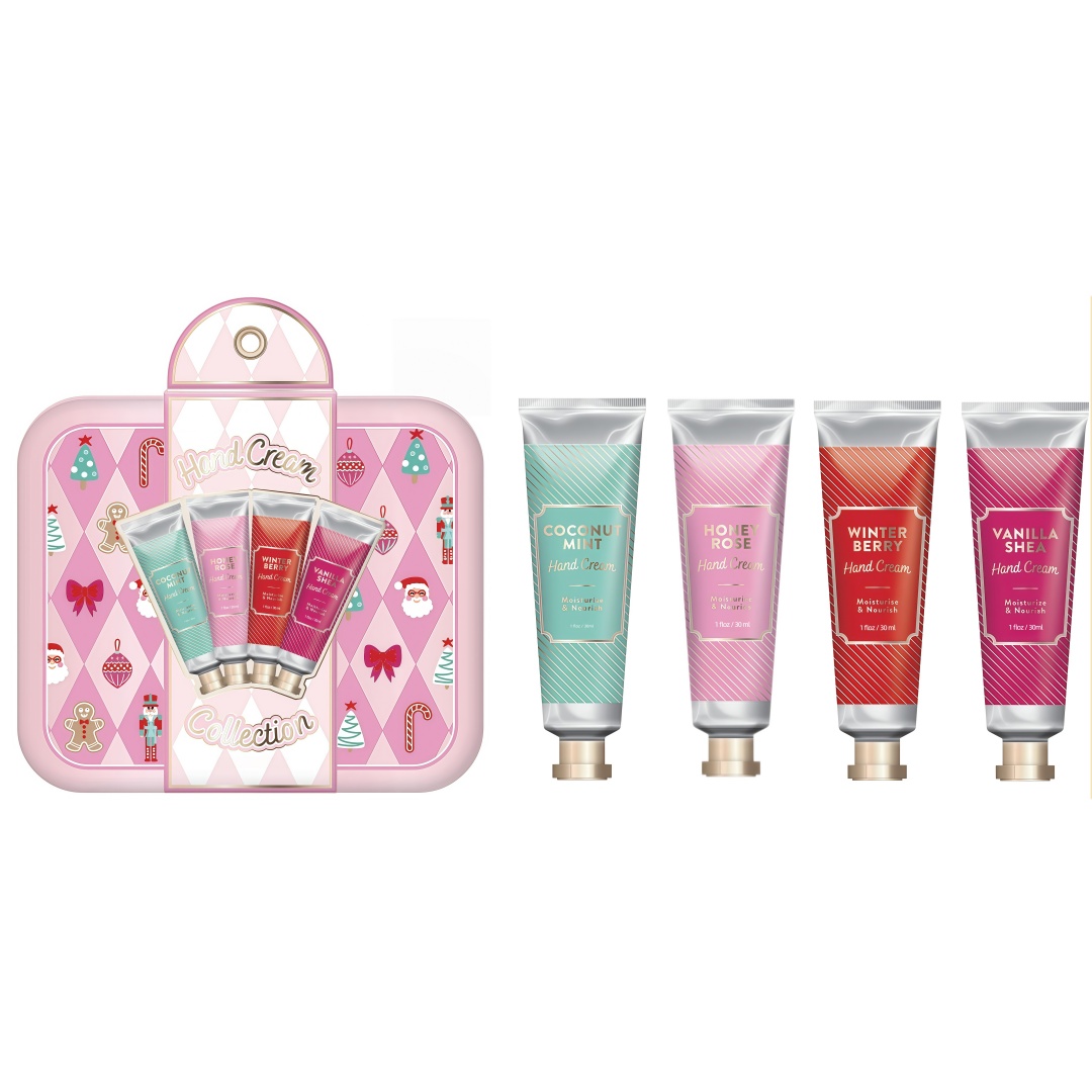 Oem/odm Hot Selling Moisturizing Nourishing Hand Cream Gift Set With Festive Tin Box For Dry Skin Soft Hands Hand Cream Lotion