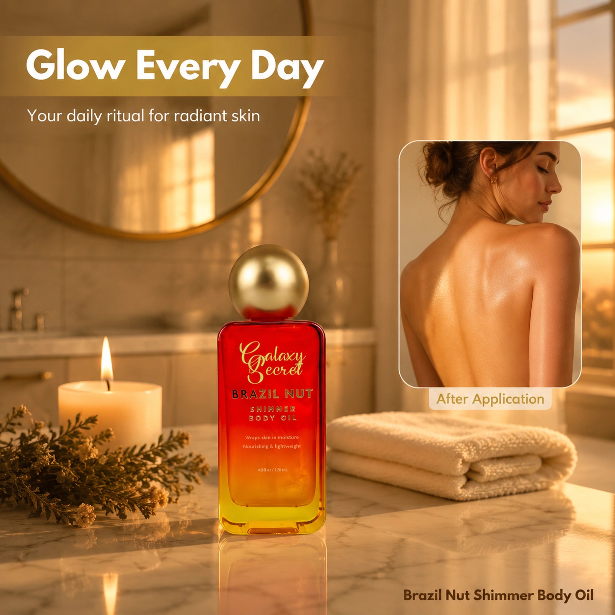 Brazil Nut Shimmer Illuminating Body Oil 120ml Moisturizing Nourishing Lightweight Skin Private Label Custom Logo Wholesale