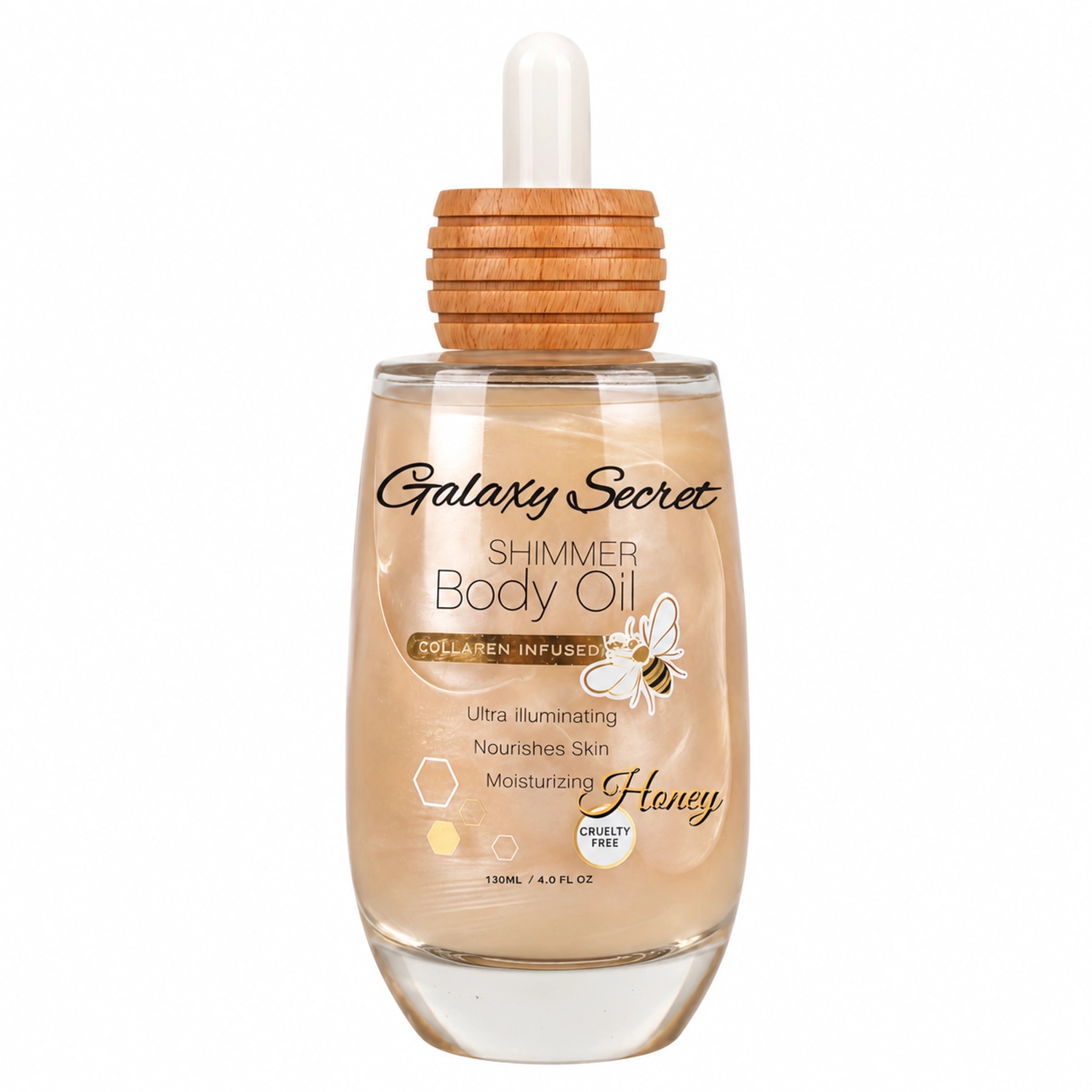 Shimmer Vegan Cruelty-free Body Oil 130ml Lightening Illuminating Moisturizing Nourishing Skin Private Label Custom Logo