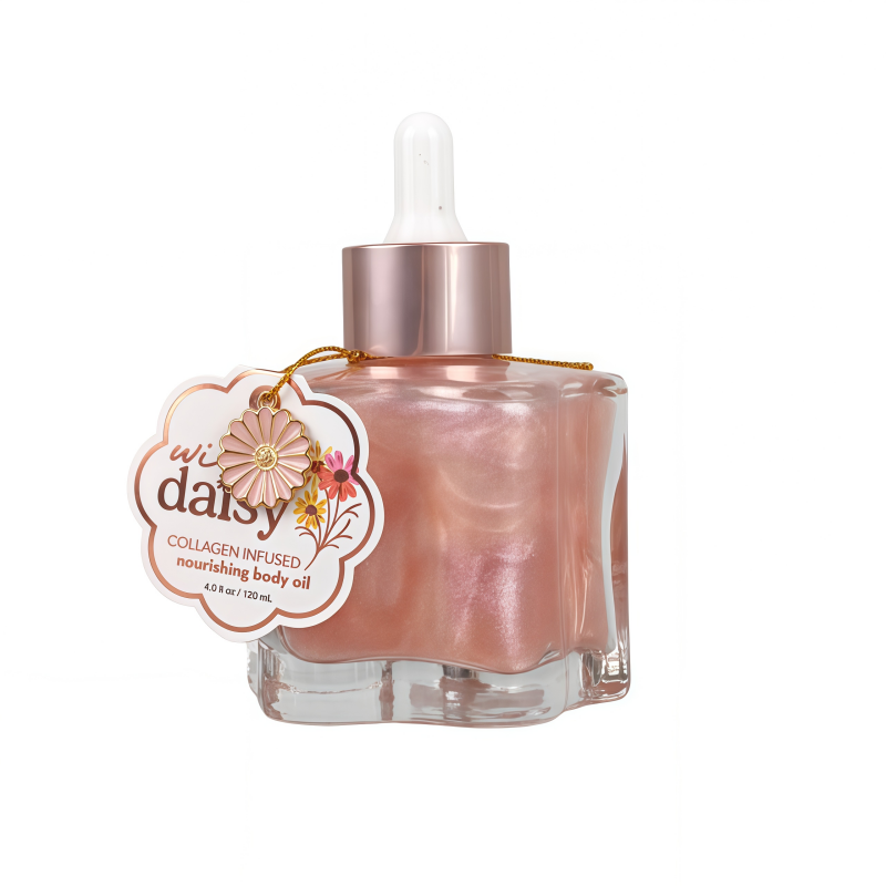 Daisy Shimmer Illuminating Body Oil 120ml Collagen Infused Moisturizing Nourishing Private Label Custom Logo Wholesale