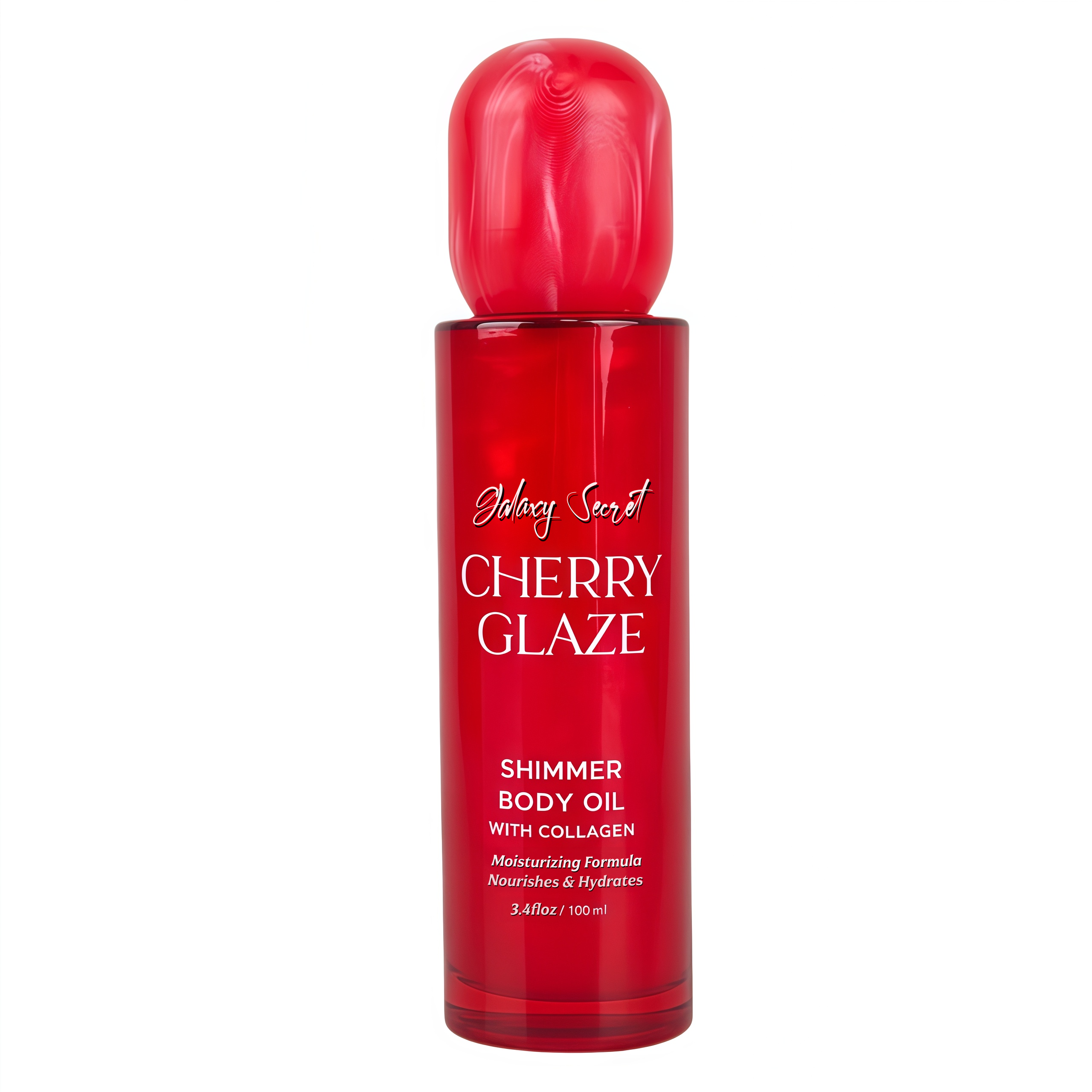 Cherry Glaze Shimmer Body Oil 100ml Collagen Infused Moisturizing Hydrating Nourishing Private Label Custom Logo Wholesale