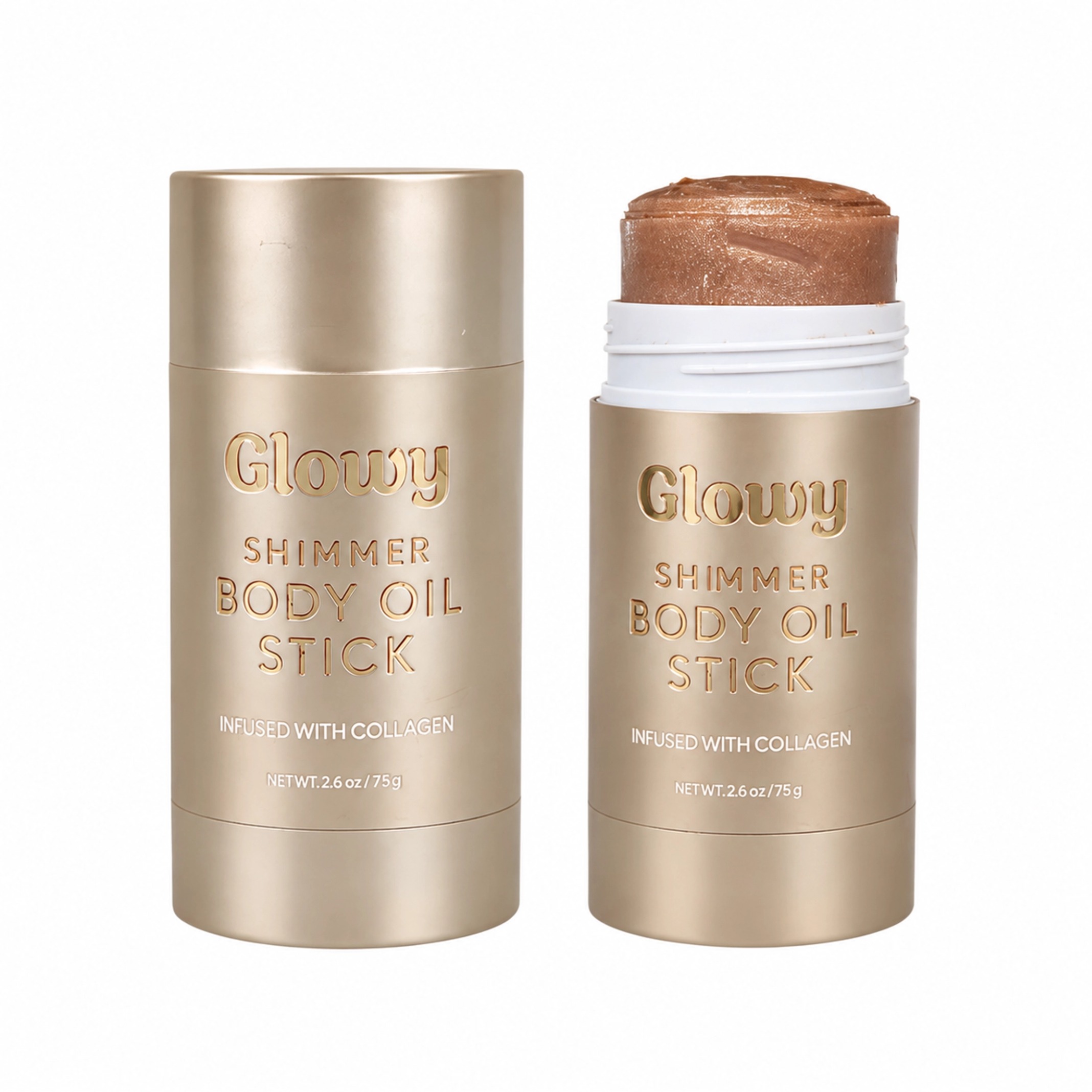 Glowy Shimmer Body Oil Stick 75g Collagen Infused Moisturizing Nourishing Private Label Custom Logo Wholesale