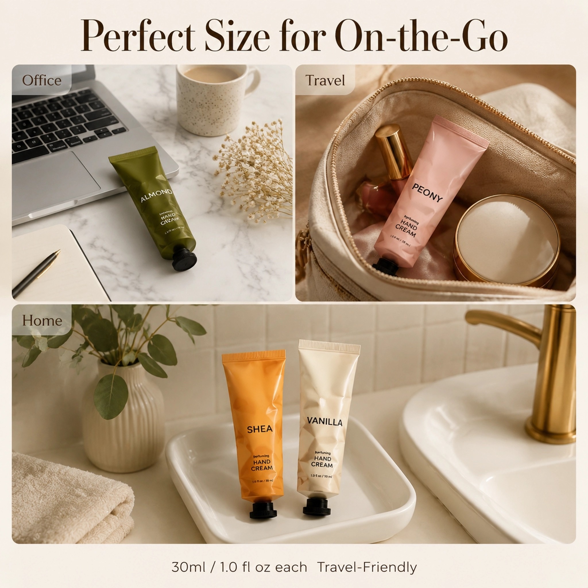 Floral Hand Cream Gift Set 30ml Peony Shea Vanilla Almond Moisturizing Smooth Hand Lotion Private Label Custom Logo Wholesale