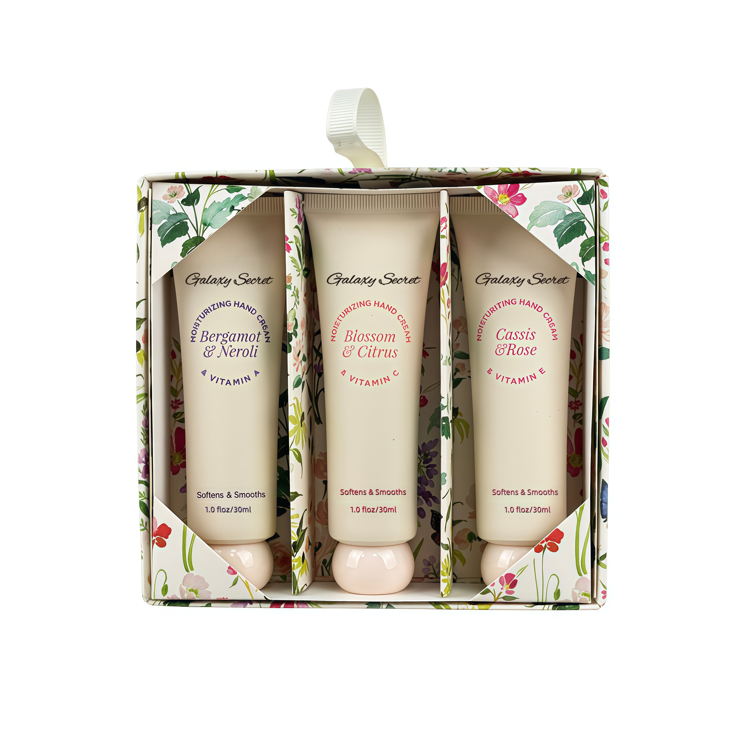 Floral Hand Cream Gift Set 30ml Vitamin A C E Bergamot Neroli Citrus Rose Moisturizing Smooth Private Label Custom Wholesale