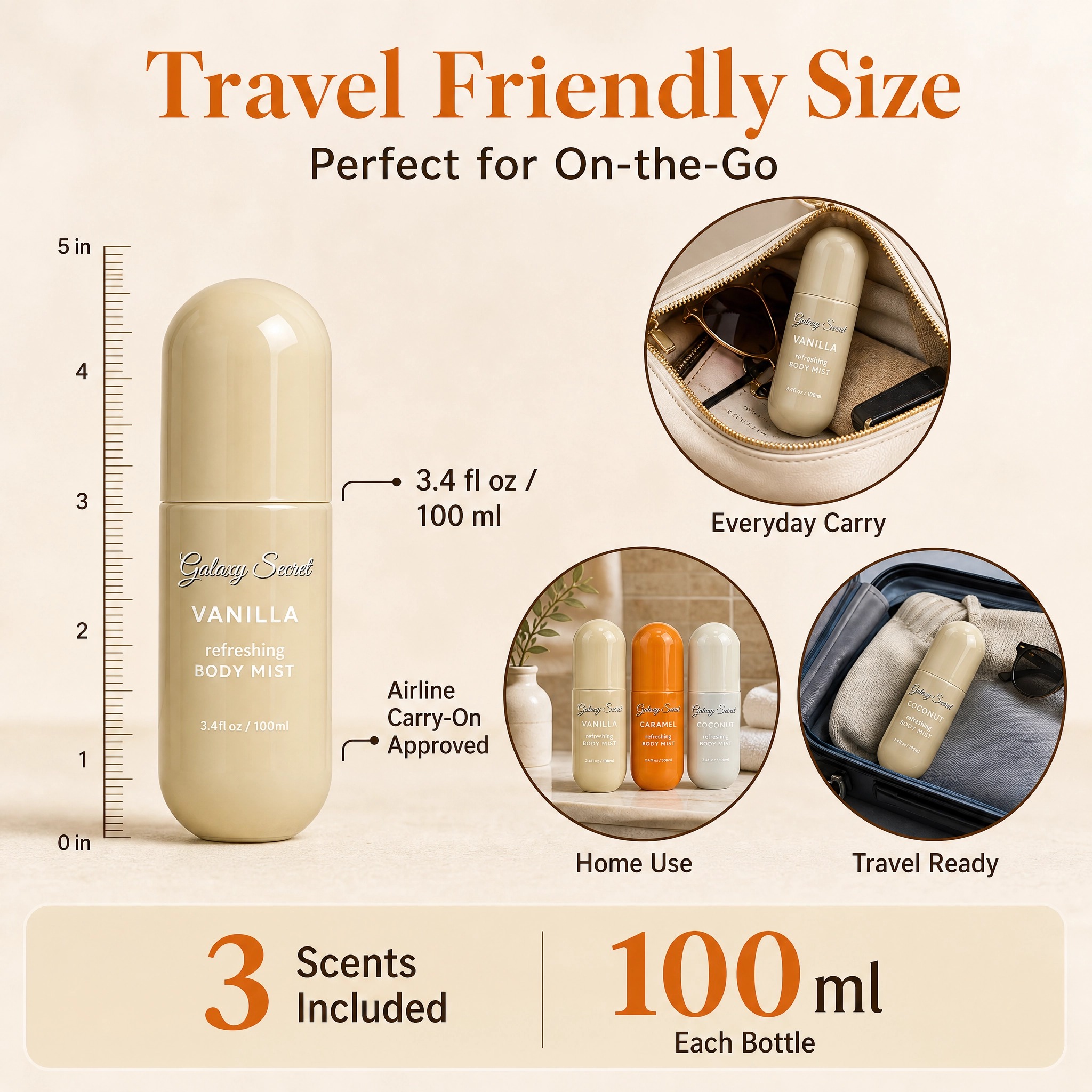 Refreshing Body Mist Gift Set 100ml Vanilla Caramel Coconut Hydrating Long Lasting Fragrance Private Label Custom Logo Wholesale