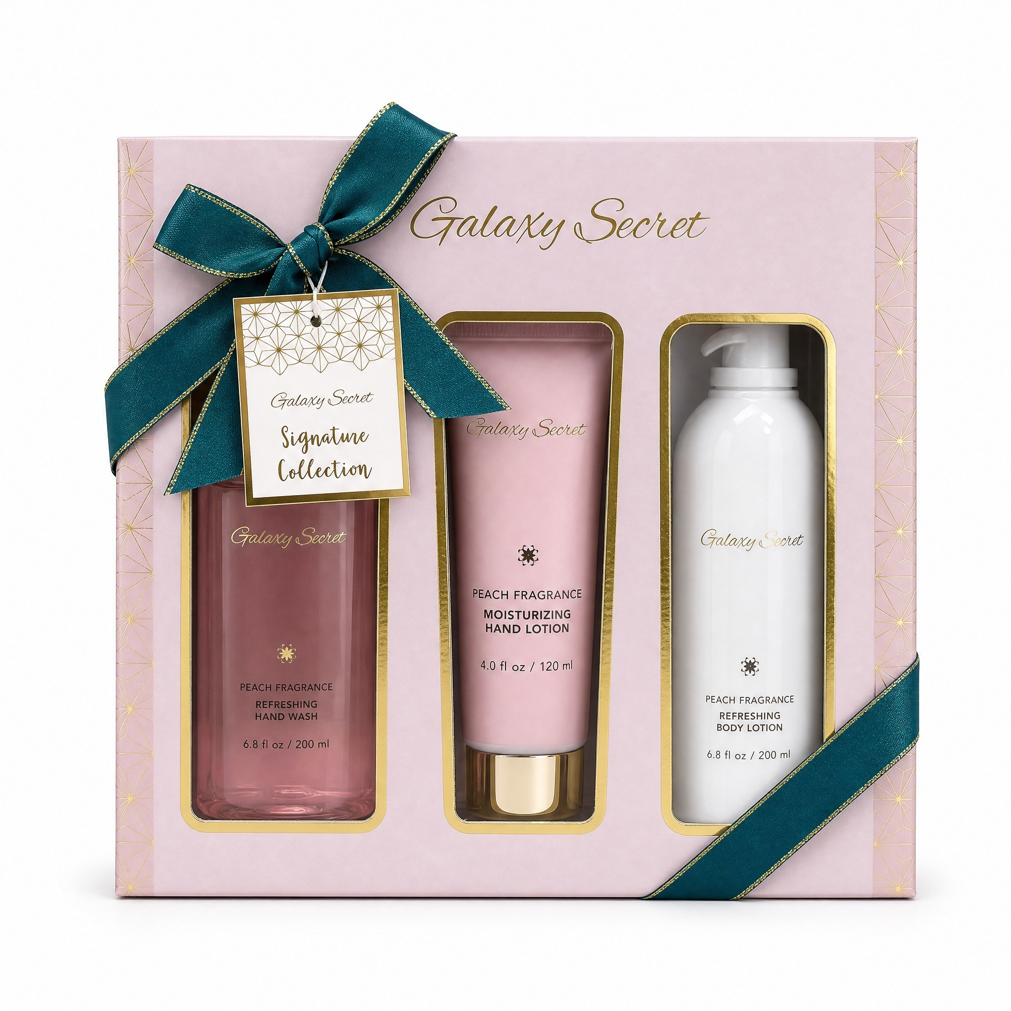 Oem/odm Galaxy Secret Privacy Label Moisturizer Refreshing Luxury Peach Scent Body Gift Set