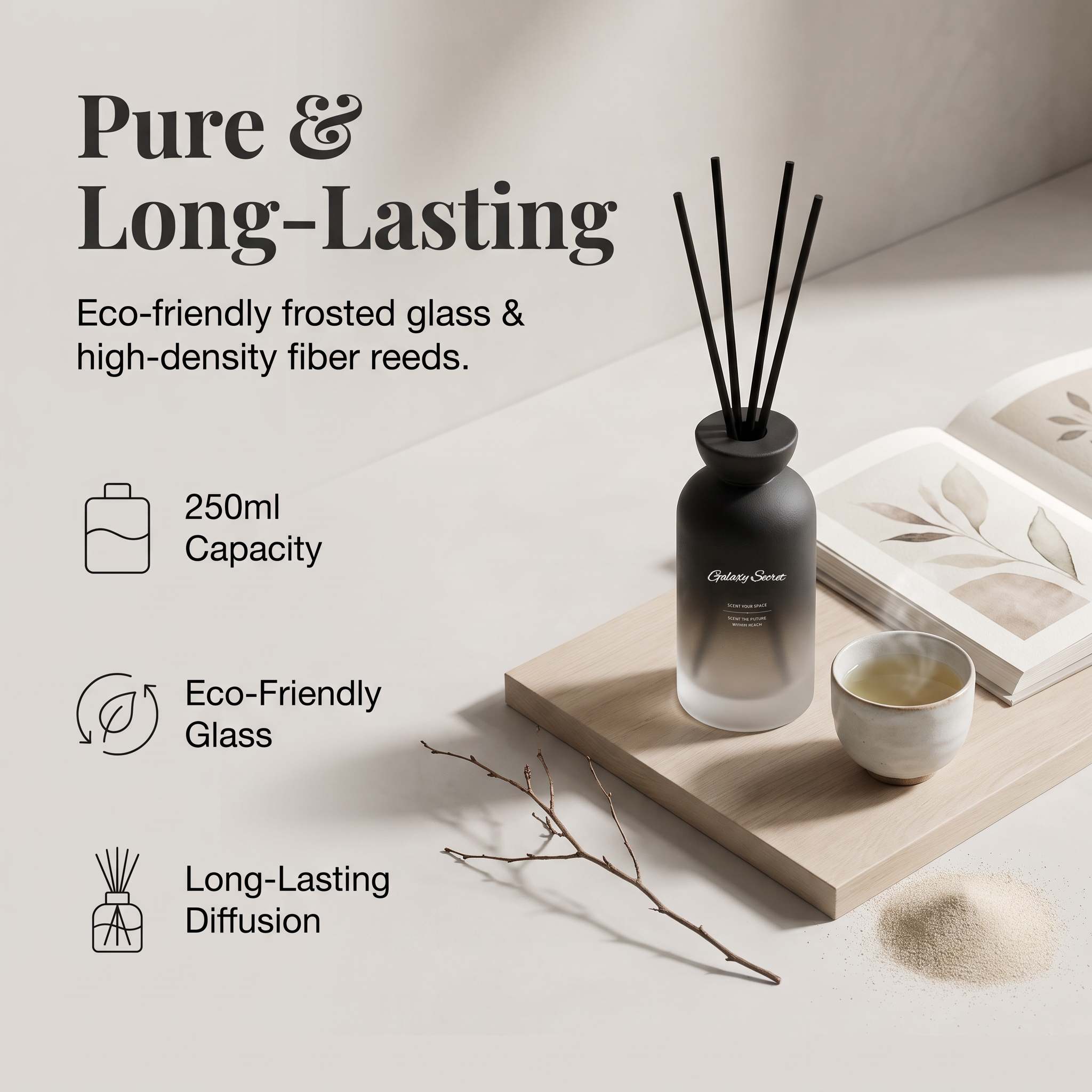Galaxy Secret Luxury Home Fragrance Reed Diffuser Set Featuring An Exclusive Oil-based Formula For Long-lasting Scent Diffusion