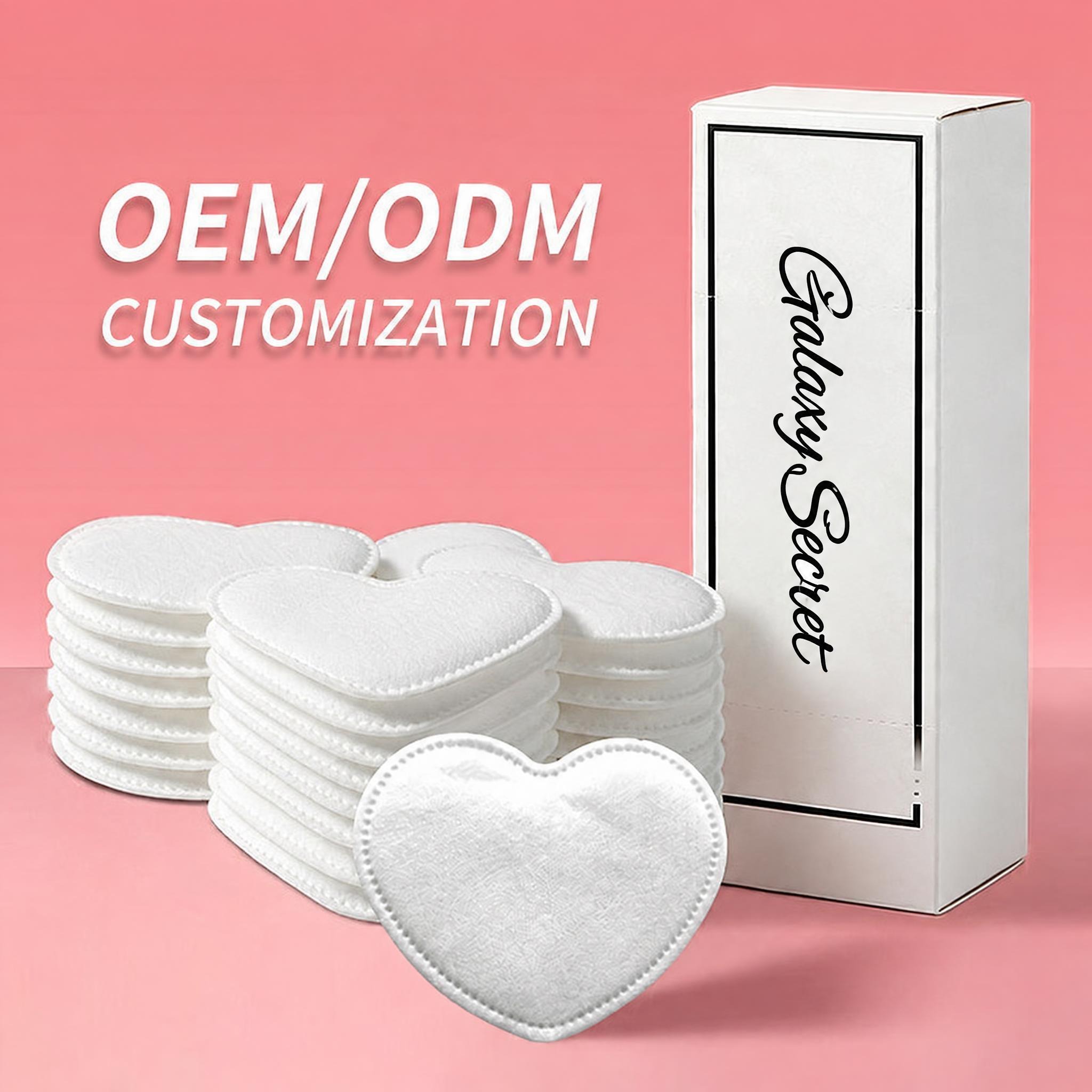 Galaxy Secret Heart Shaped Luxury Custom Packaging Make Up Toner Cotton Pads For Face Square Cosmetic Wet Compress