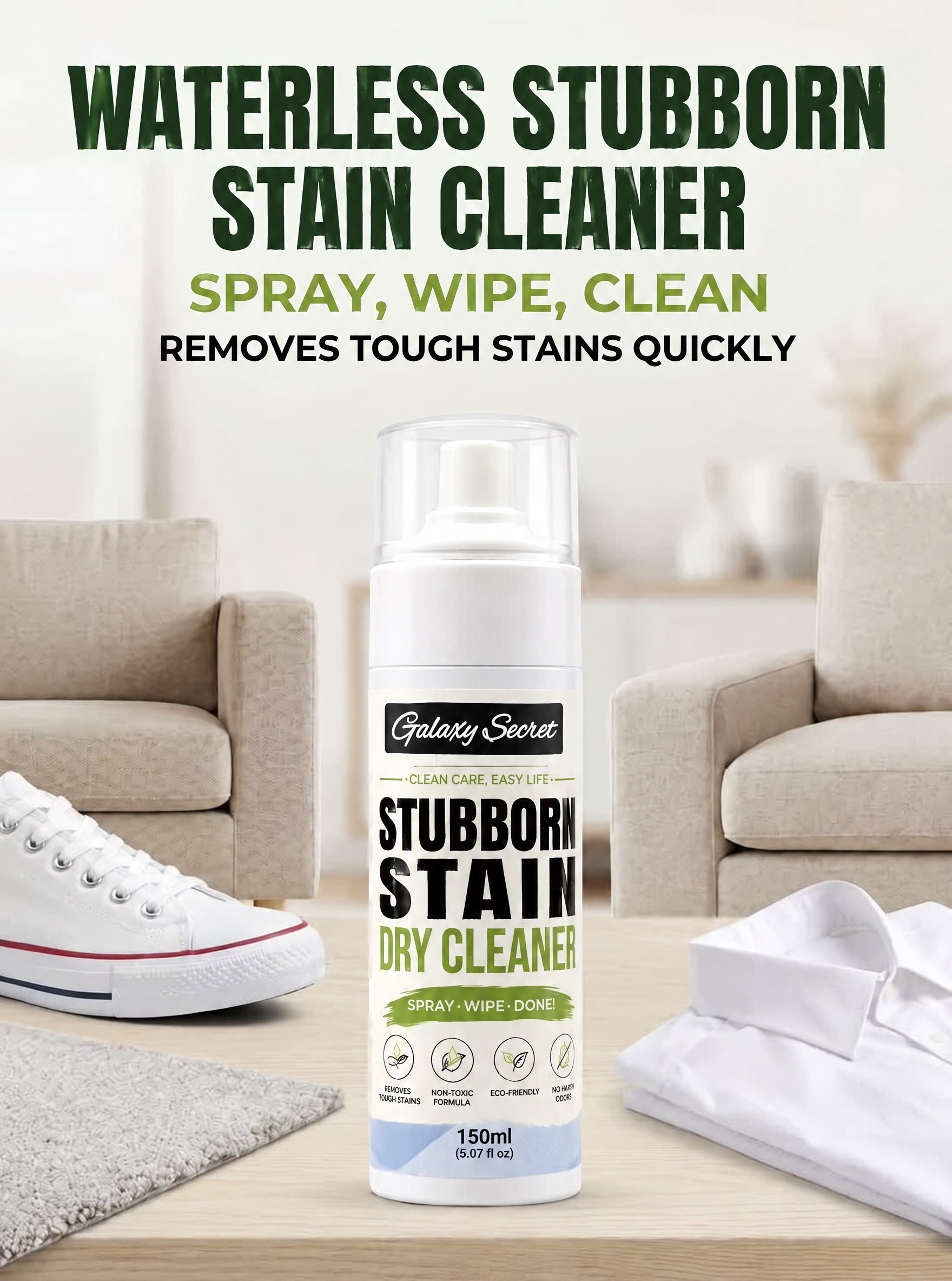 Galaxy Secret Chemical Cleaning Preparations Stubborn Stain Remover Spray Deep Cleaning Laundry Pretreat
