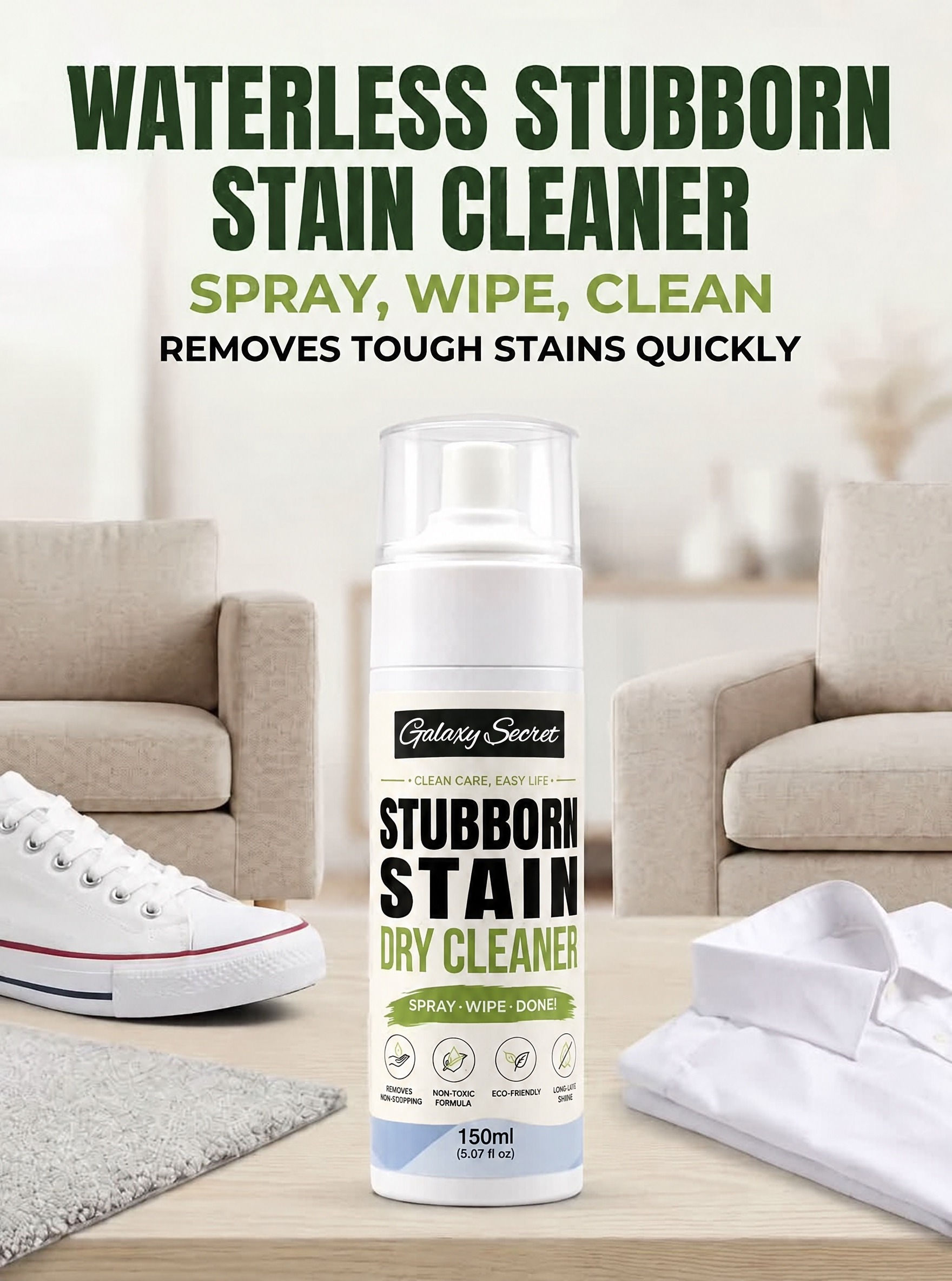 Galaxy Secret Chemical Cleaning Preparations Stubborn Stain Remover Spray Deep Cleaning Laundry Pretreat