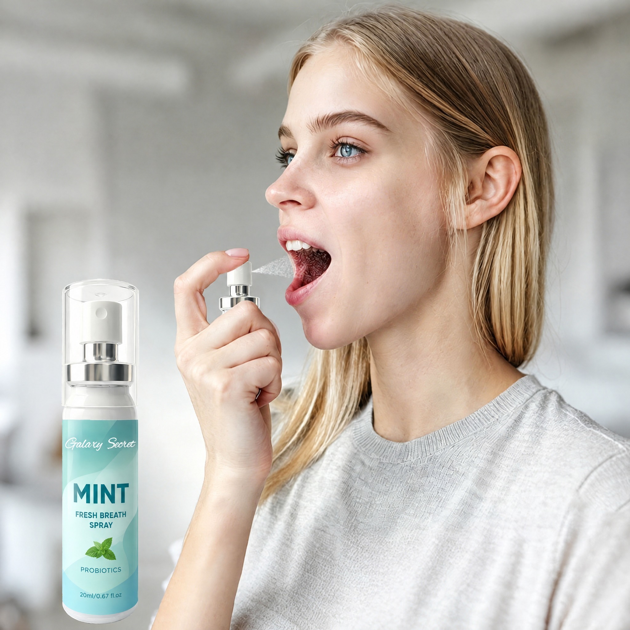 Galaxy Secret Probiotic Breath Spray 20ml Mint,Lactobacillus Oral Mist For Bad Breath Root Fix,Oem Private Label Pack