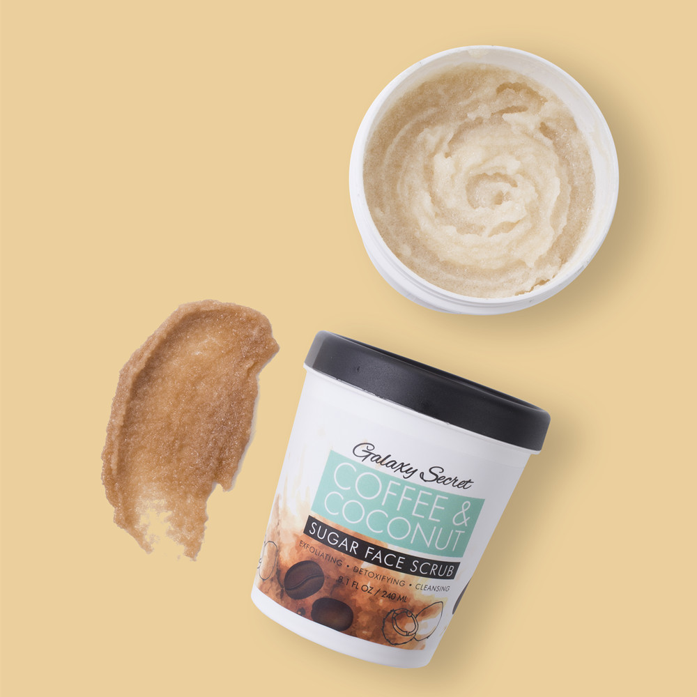 Oem Private Label Natural Organic Cleansing Scrub Gel Sugar Coffee And Coconut Face Body Scrub