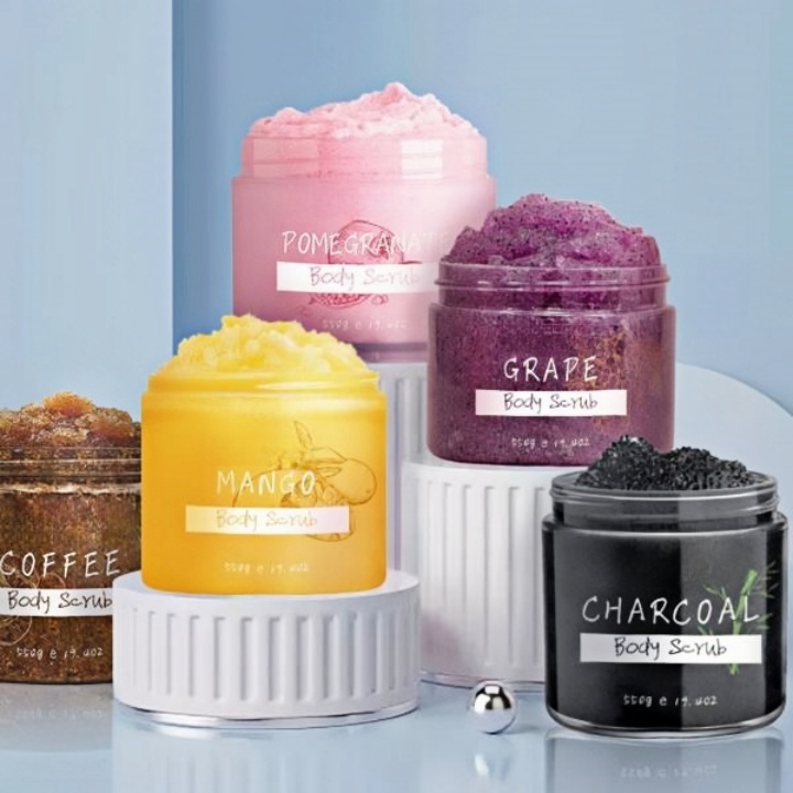 Private Label 100% Natural Oily Coffee Grape Charcoal Exfoliating Whitening Moisturizing Body Scrub