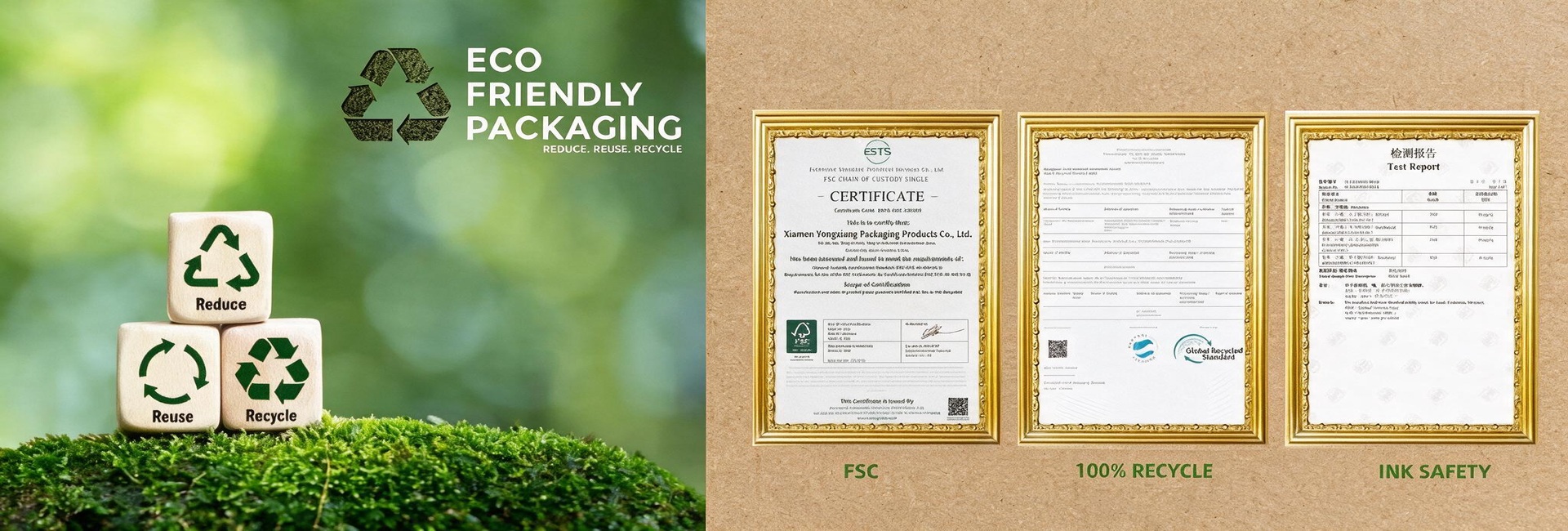 Eco Friendly Packaging — FSC, 100% Recycle, Ink Safety
